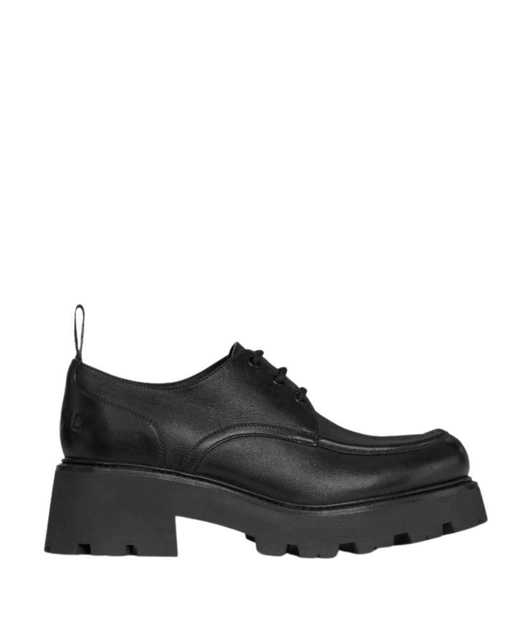 CELINE Черные кожаные брогги и оксфорды, фото 1