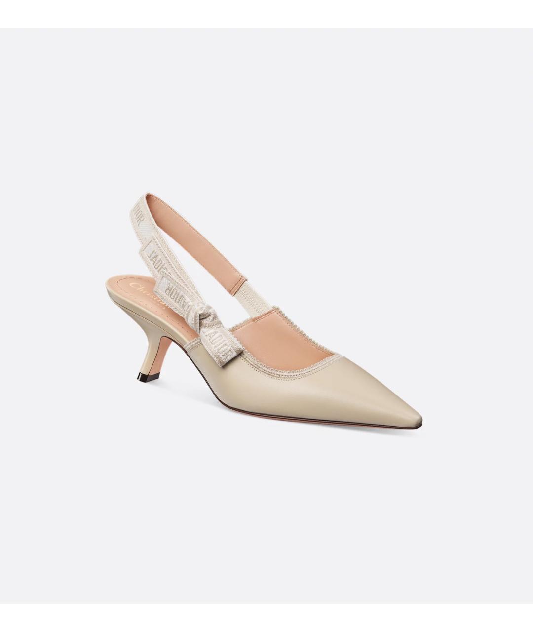 CHRISTIAN DIOR Бежевые кожаные туфли, фото 2