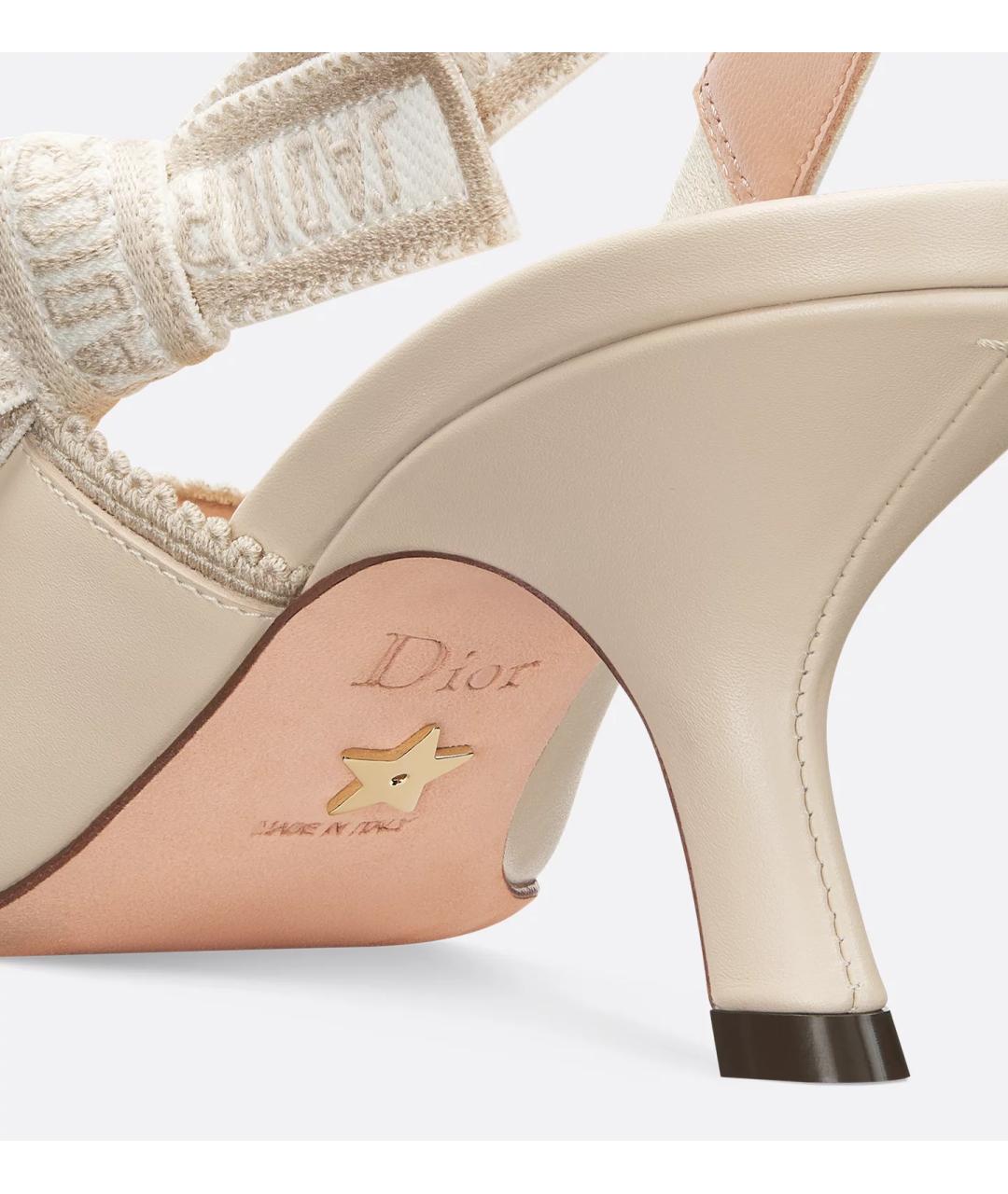 CHRISTIAN DIOR Бежевые кожаные туфли, фото 4