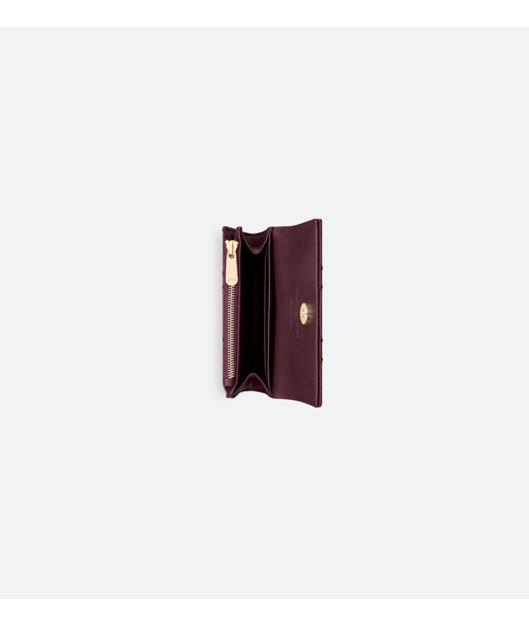 CHRISTIAN DIOR Бордовый кожаный кошелек, фото 3