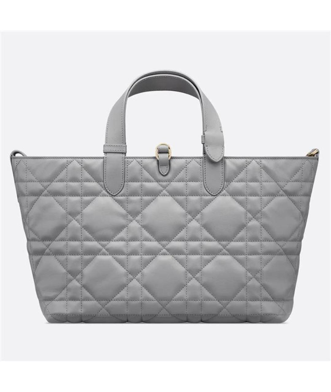 CHRISTIAN DIOR Серая кожаная сумка тоут, фото 5