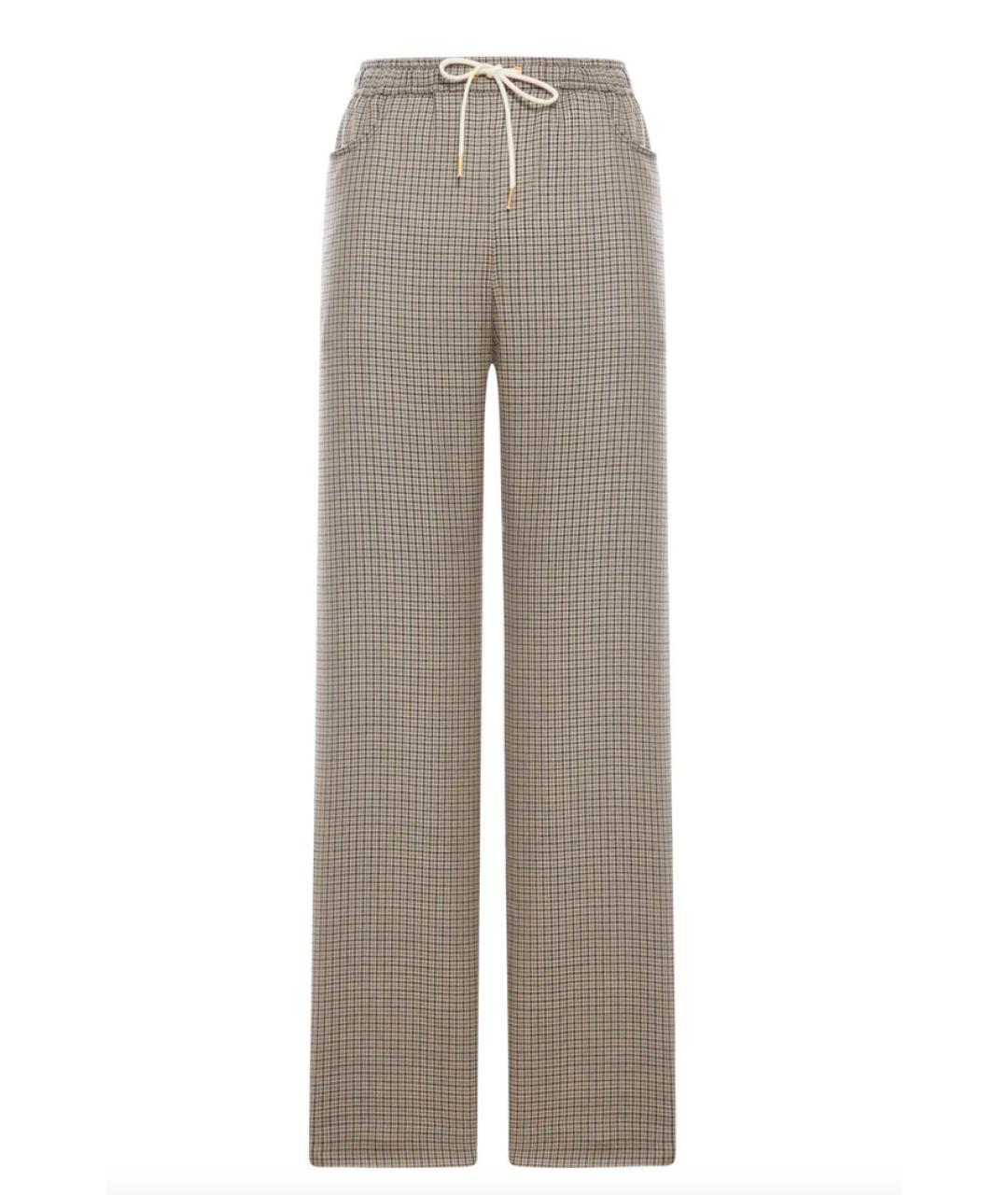 CELINE Коричневые кашемировые прямые брюки, фото 1