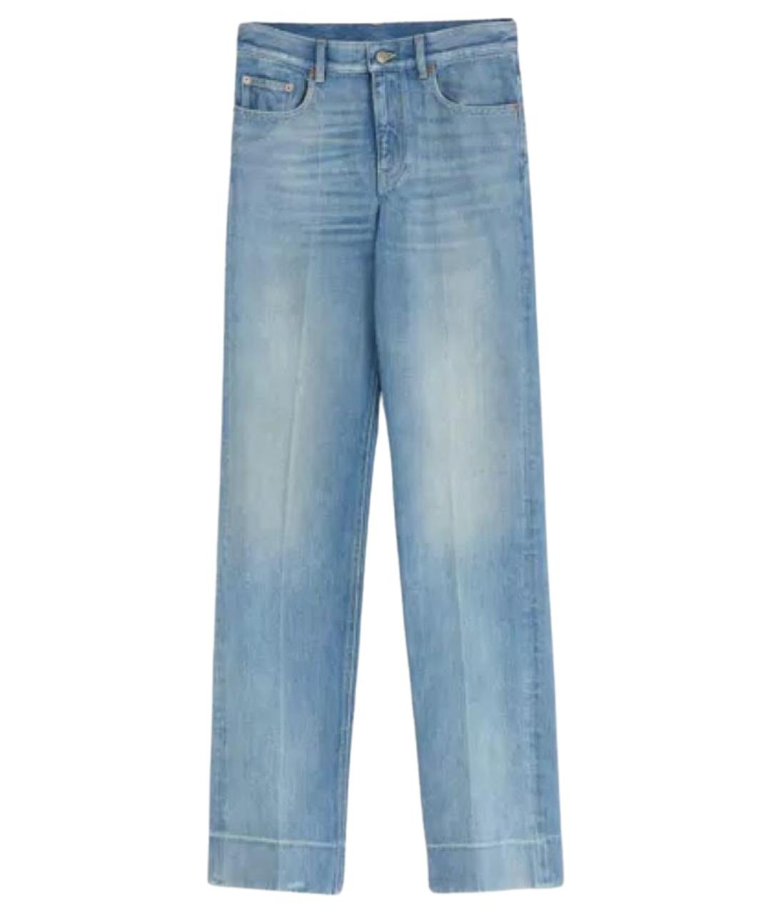 VALENTINO Голубые хлопковые прямые джинсы, фото 1