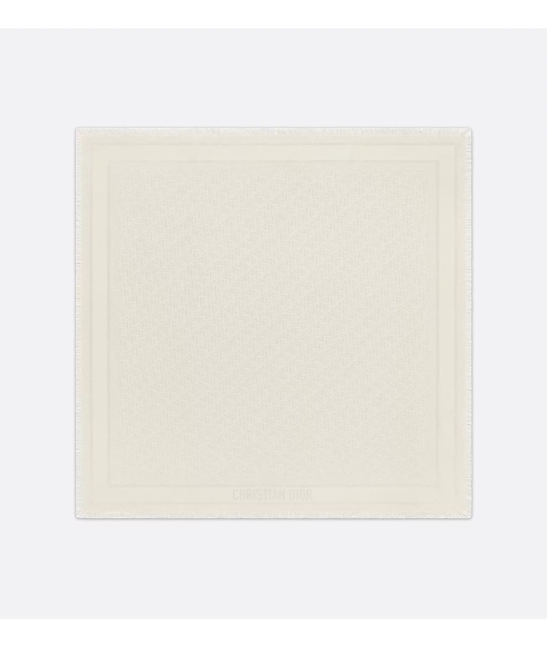 CHRISTIAN DIOR Белый кашемировый платок, фото 5