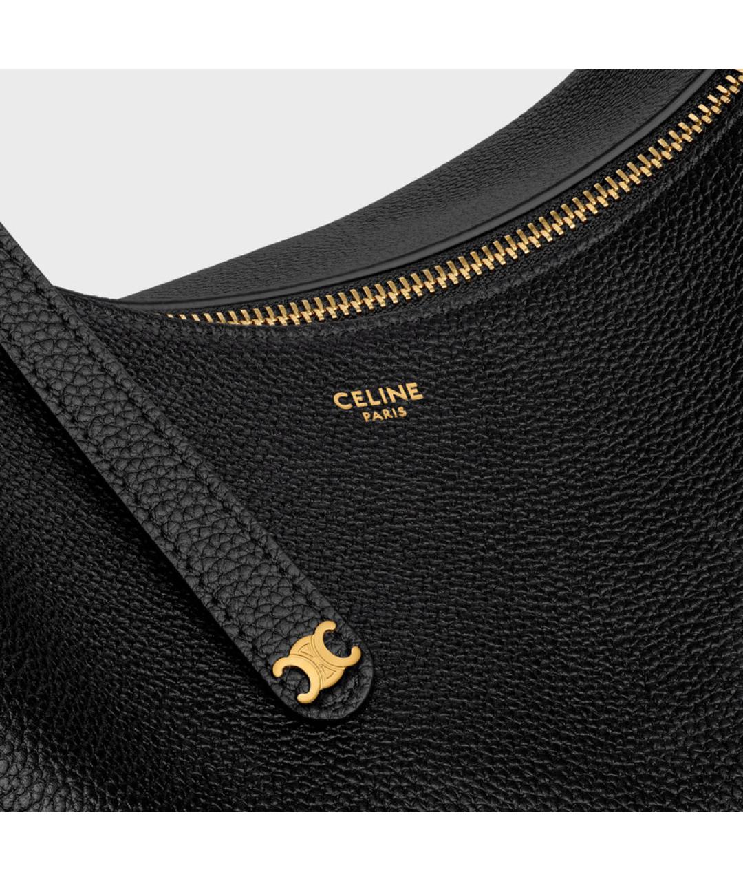 CELINE Черная кожаная сумка через плечо, фото 5