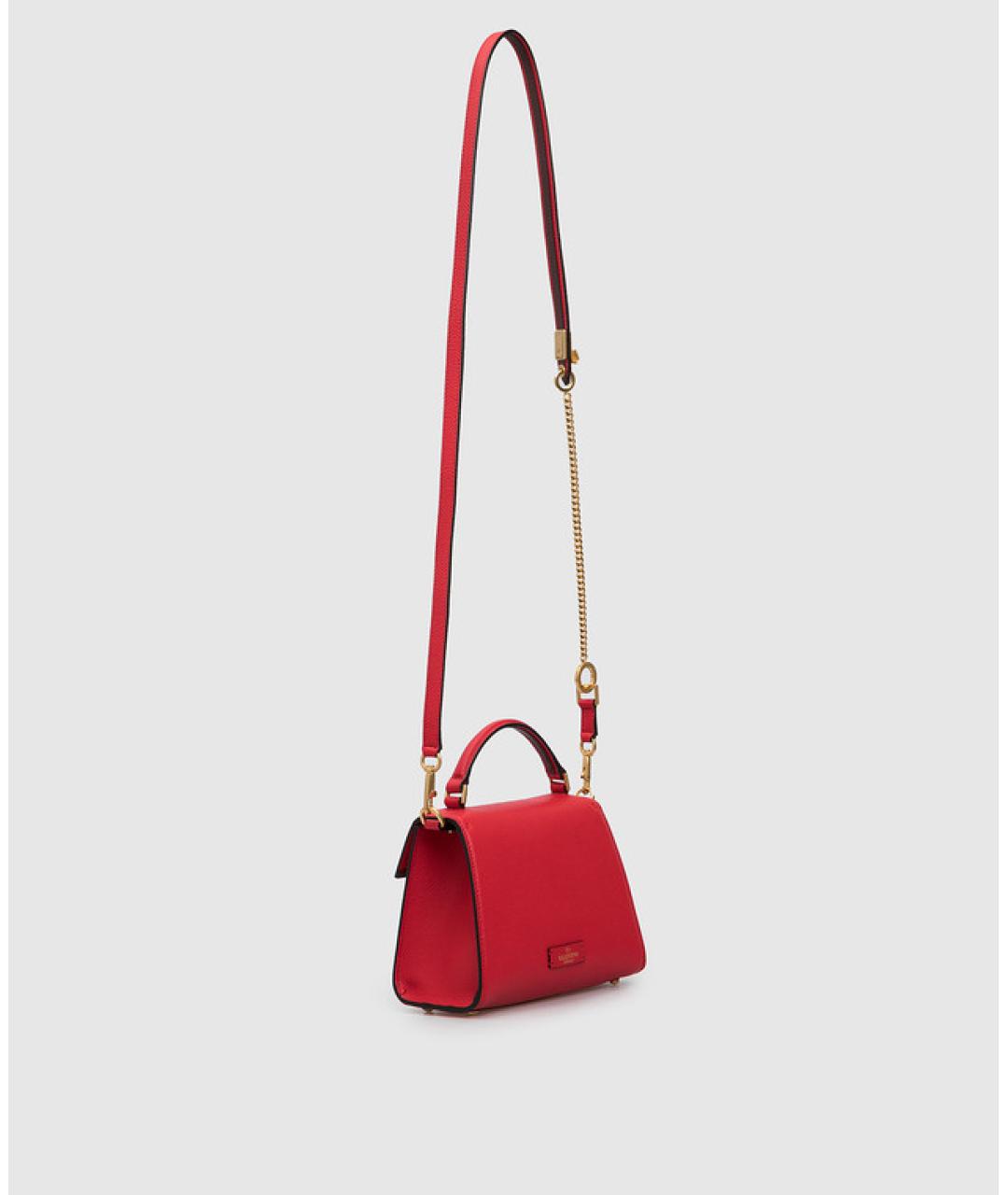 VALENTINO Красная кожаная сумка с короткими ручками, фото 2