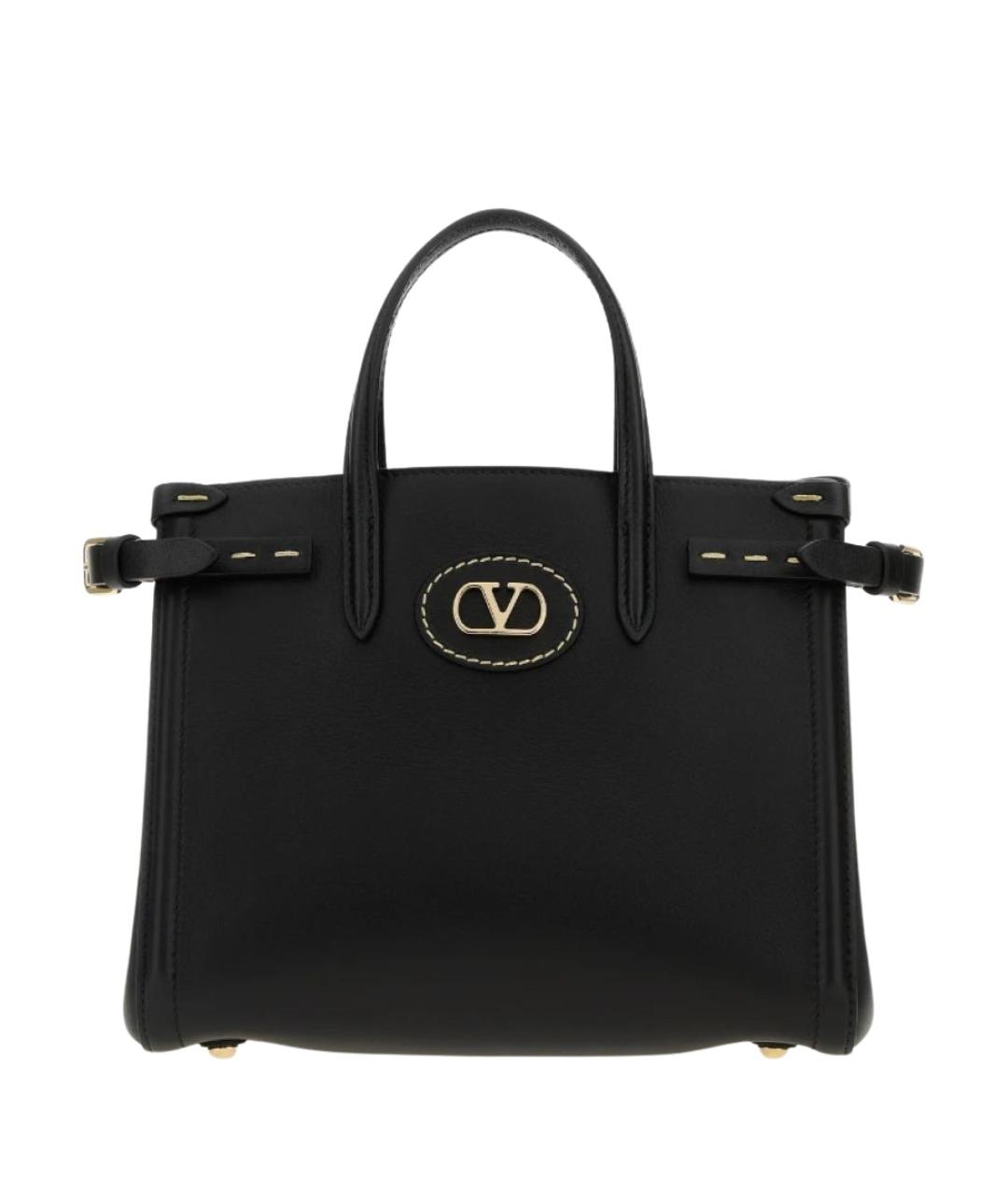 VALENTINO Черная кожаная сумка тоут, фото 1