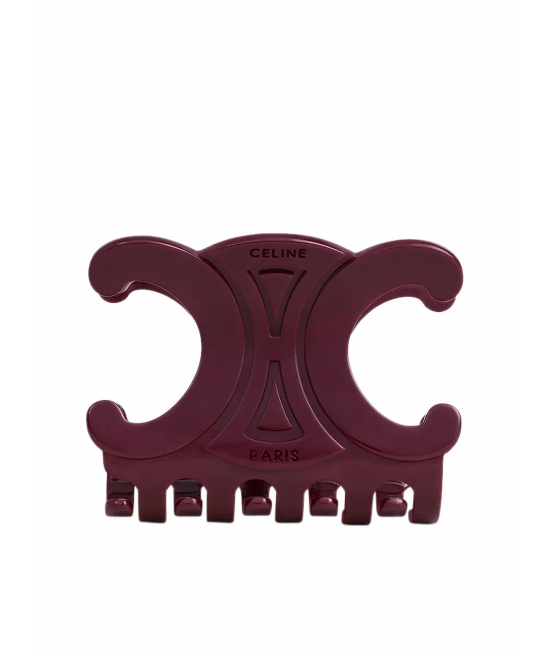 CELINE Бордовая заколка, фото 1
