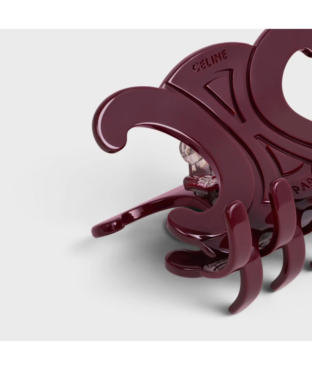 CELINE Бордовая заколка, фото 3