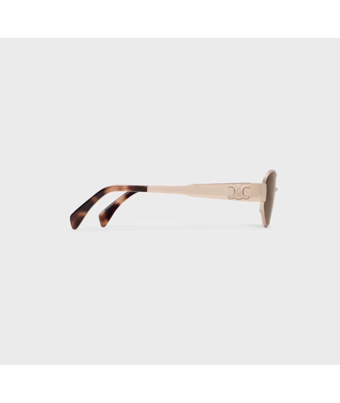CELINE Коричневые металлические солнцезащитные очки, фото 4