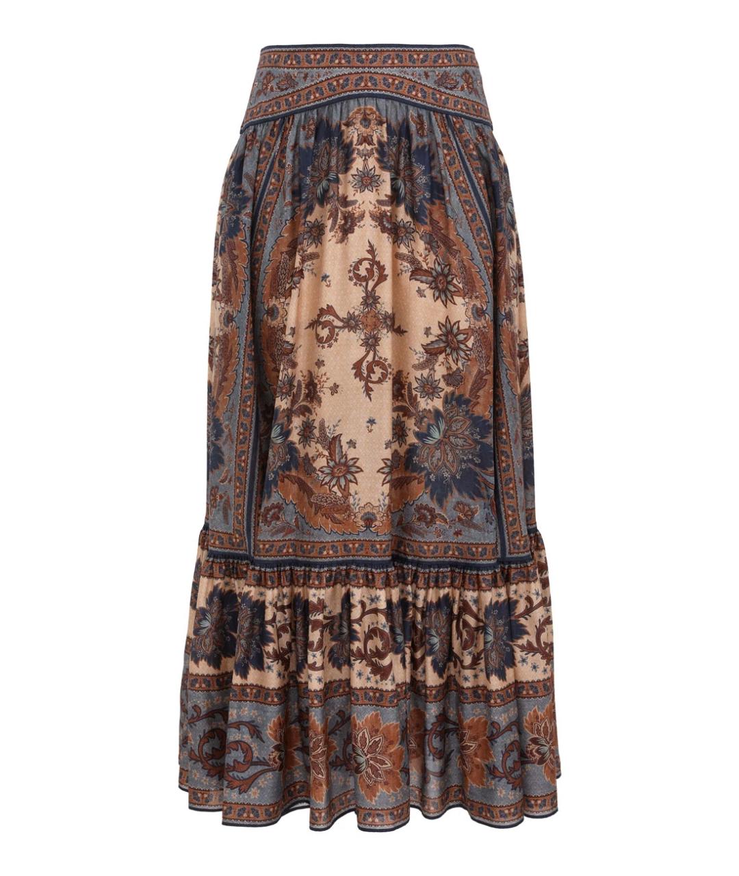 ZIMMERMANN Коричневая юбка миди, фото 1