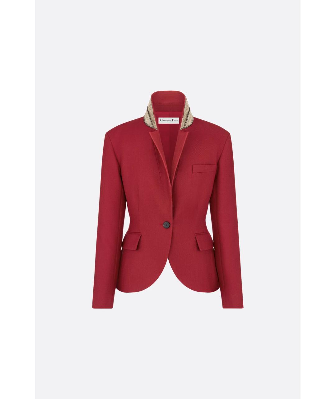 CHRISTIAN DIOR Красный шерстяной жакет/пиджак, фото 7