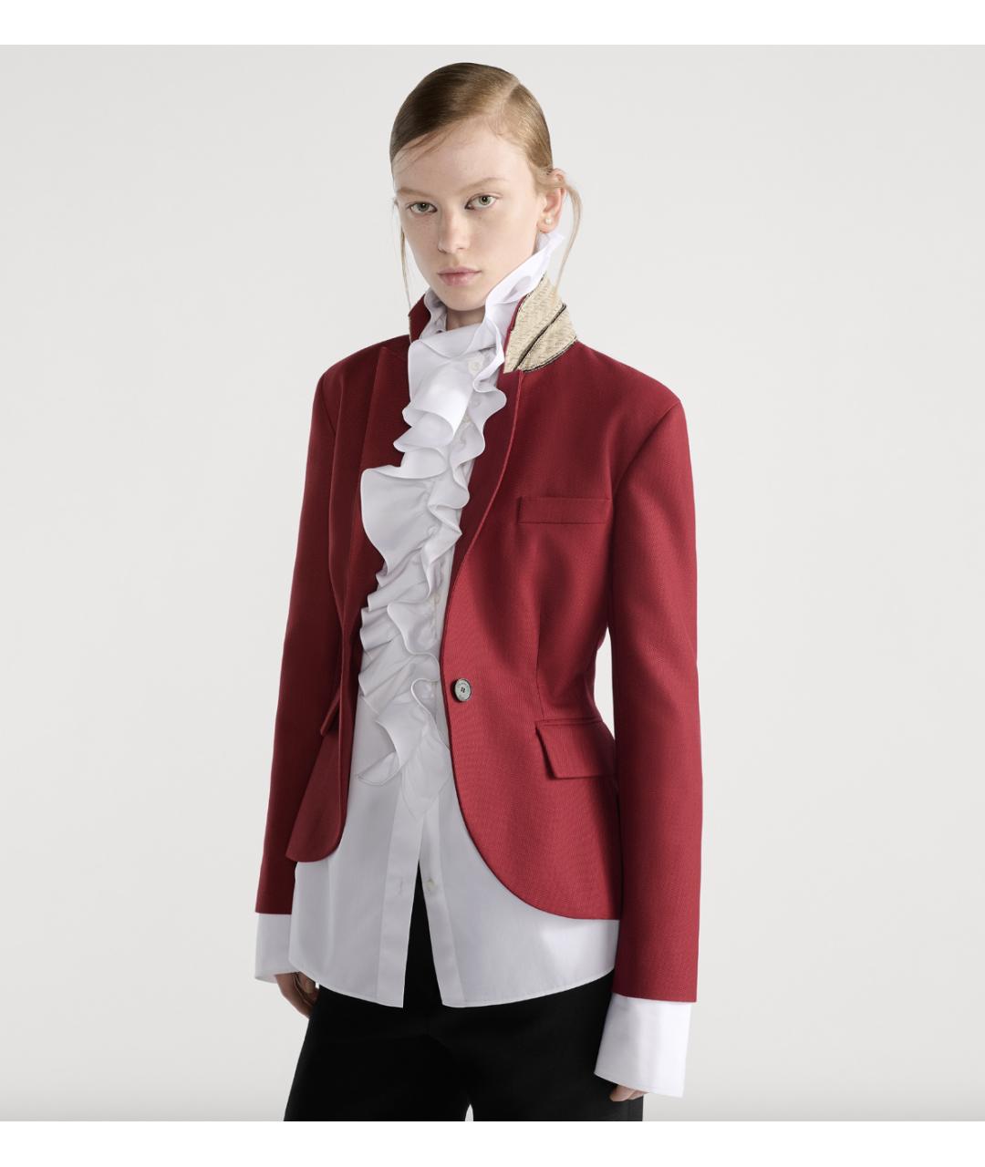 CHRISTIAN DIOR Красный шерстяной жакет/пиджак, фото 4