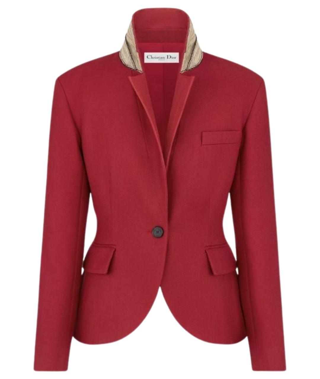 CHRISTIAN DIOR Красный шерстяной жакет/пиджак, фото 1