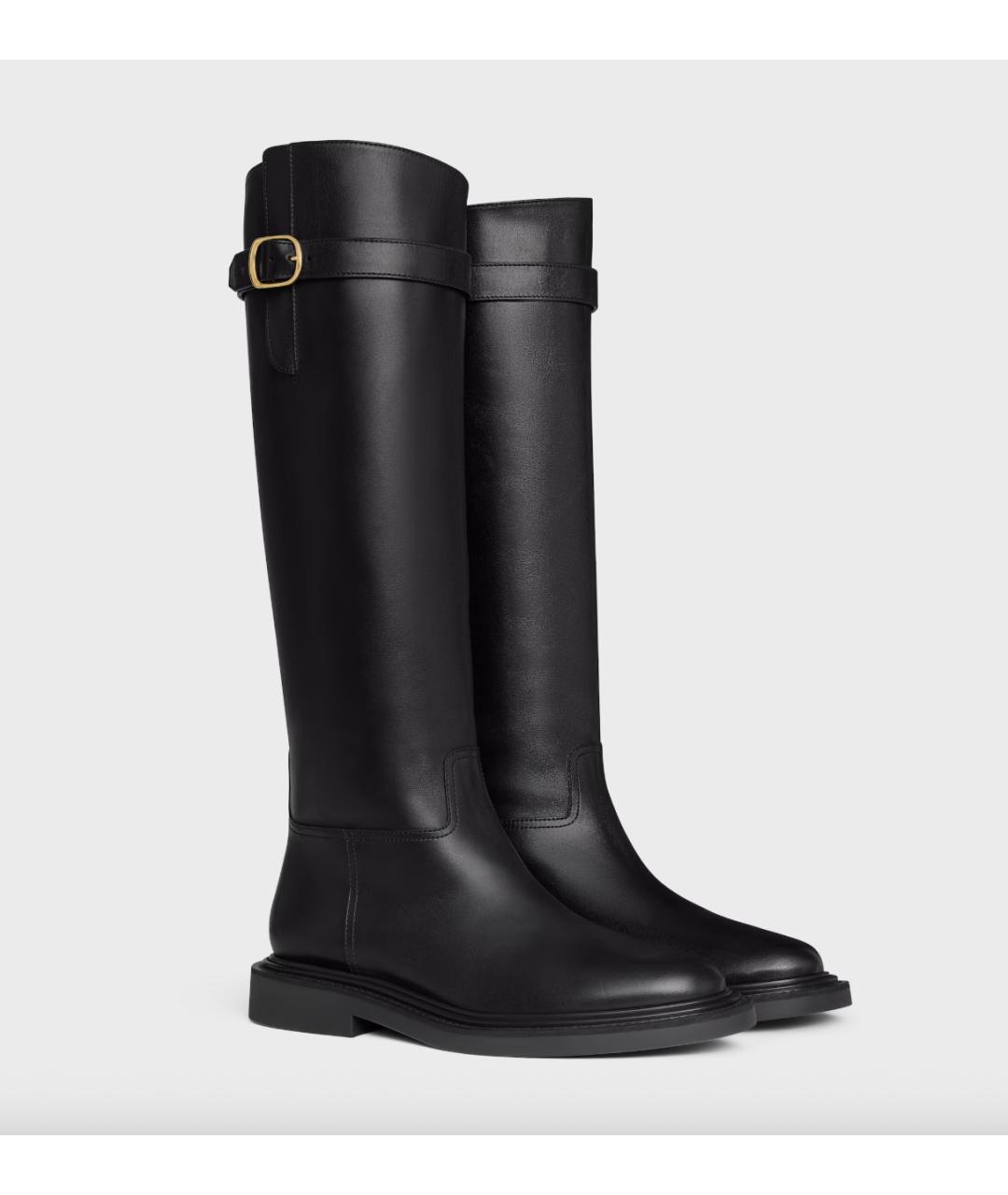 CELINE Черные кожаные сапоги, фото 2