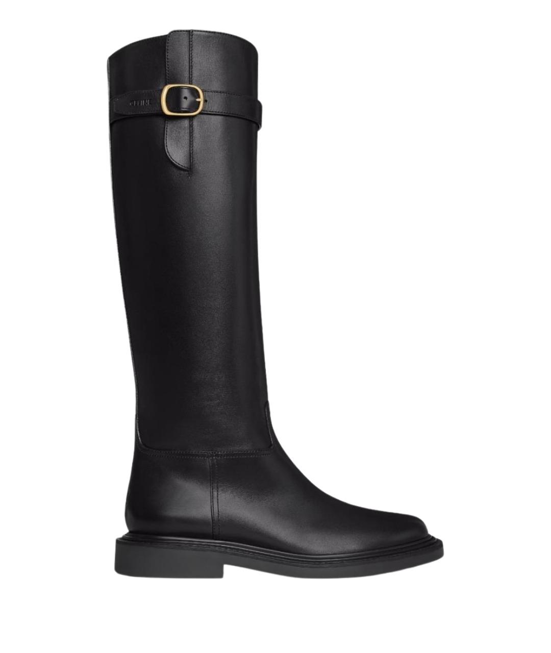 CELINE Черные кожаные сапоги, фото 1