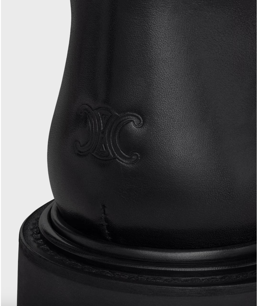 CELINE Черные кожаные сапоги, фото 6