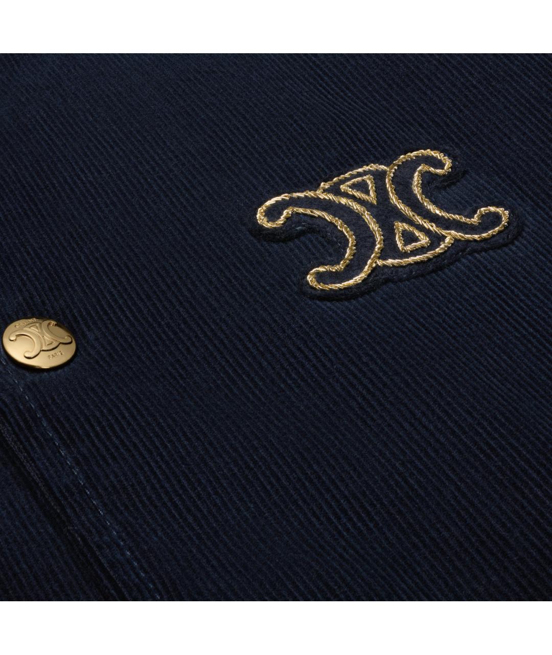 CELINE Темно-синяя хлопковая куртка, фото 4