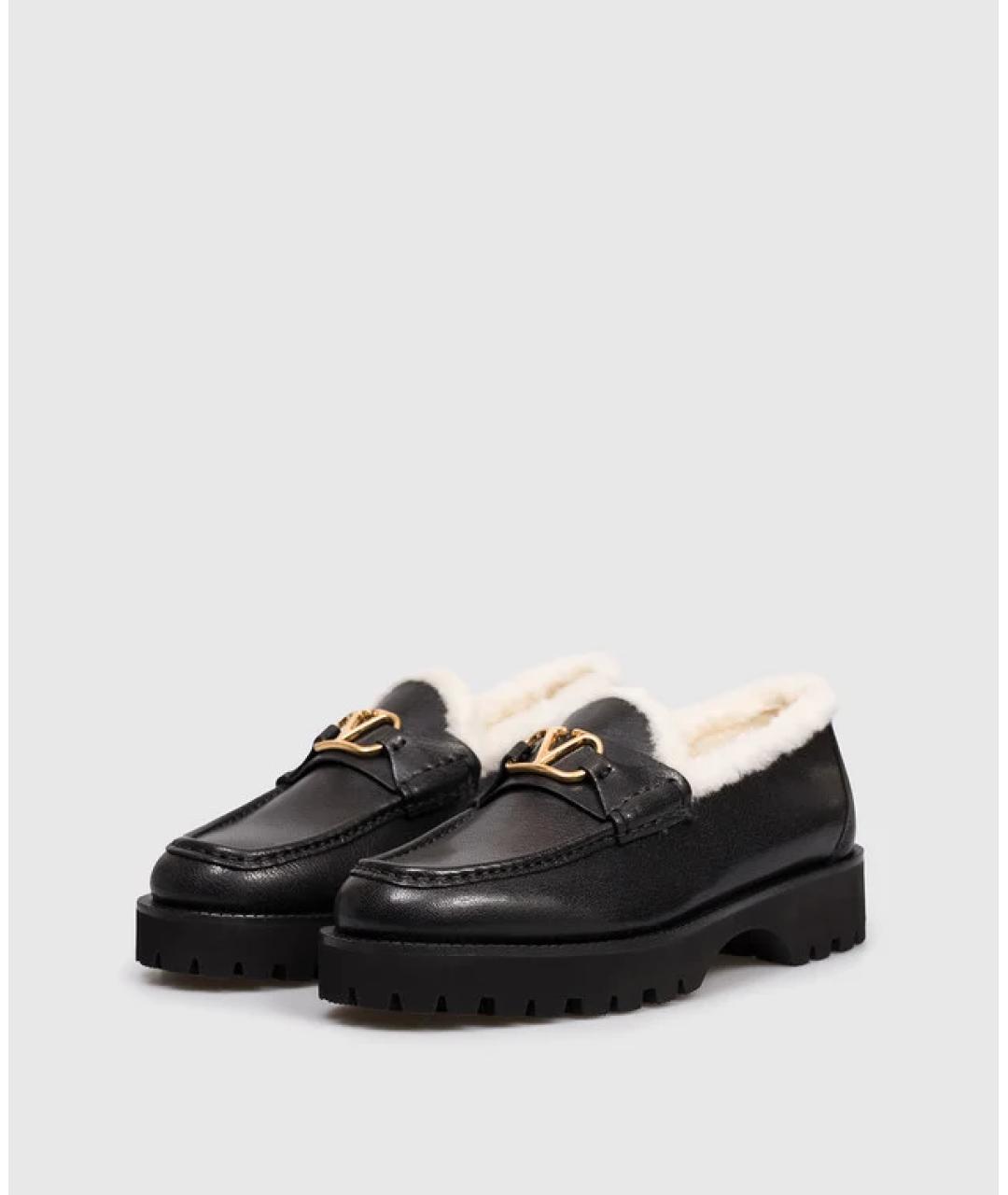 VALENTINO Черные кожаные лоферы, фото 2