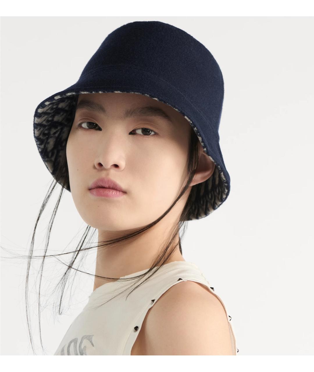 CHRISTIAN DIOR Синяя шерстяная шляпа, фото 3