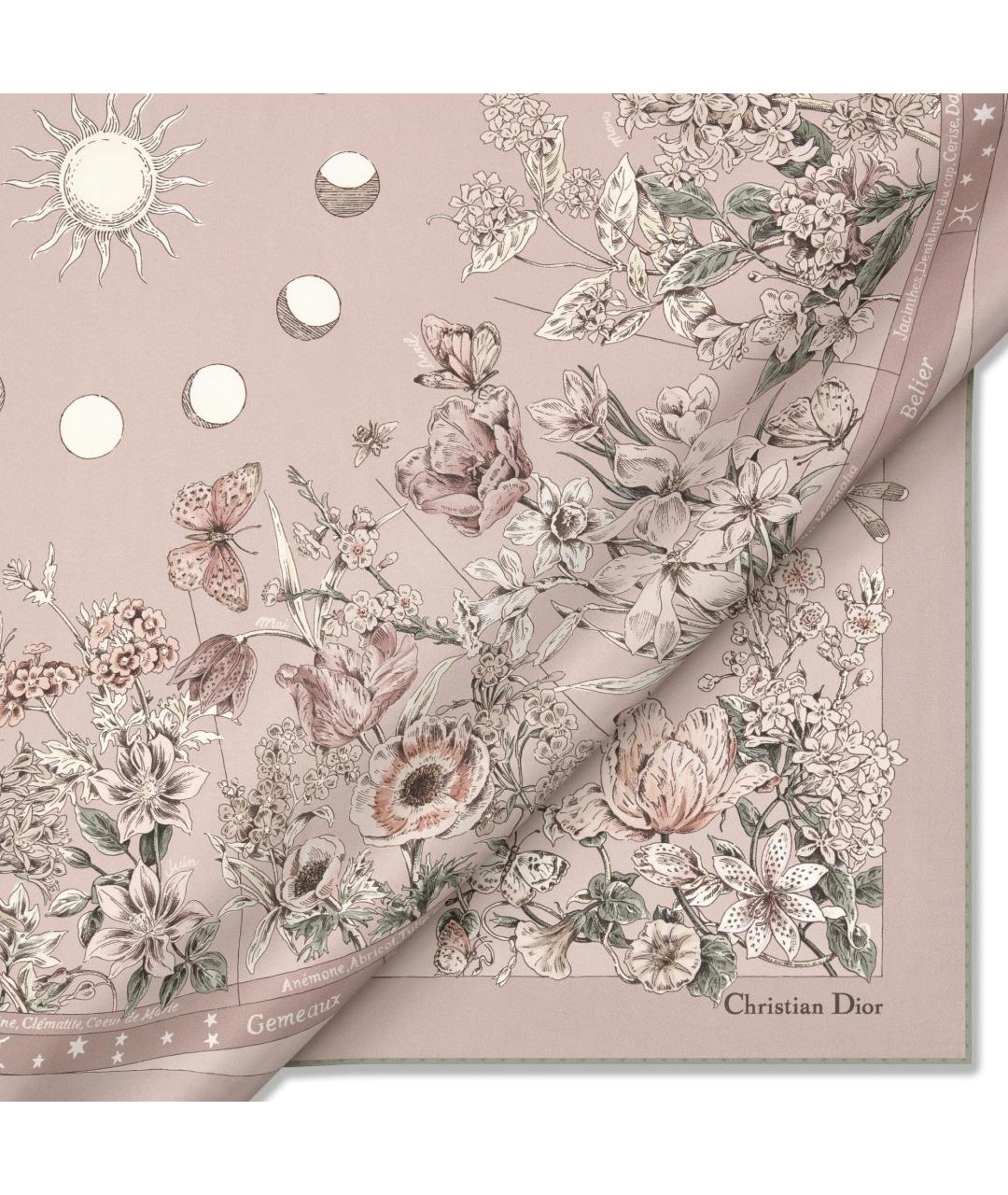 CHRISTIAN DIOR Розовый шелковый платок, фото 2