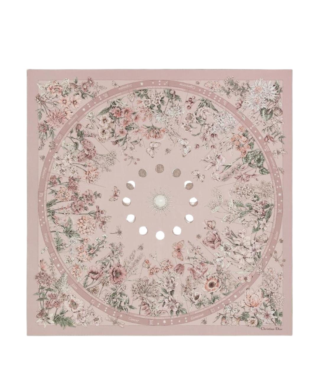 CHRISTIAN DIOR Розовый шелковый платок, фото 1