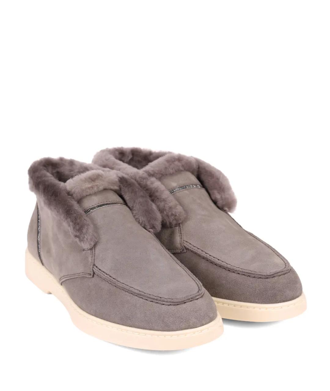 DOUCAL'S Серые замшевые ботинки, фото 2