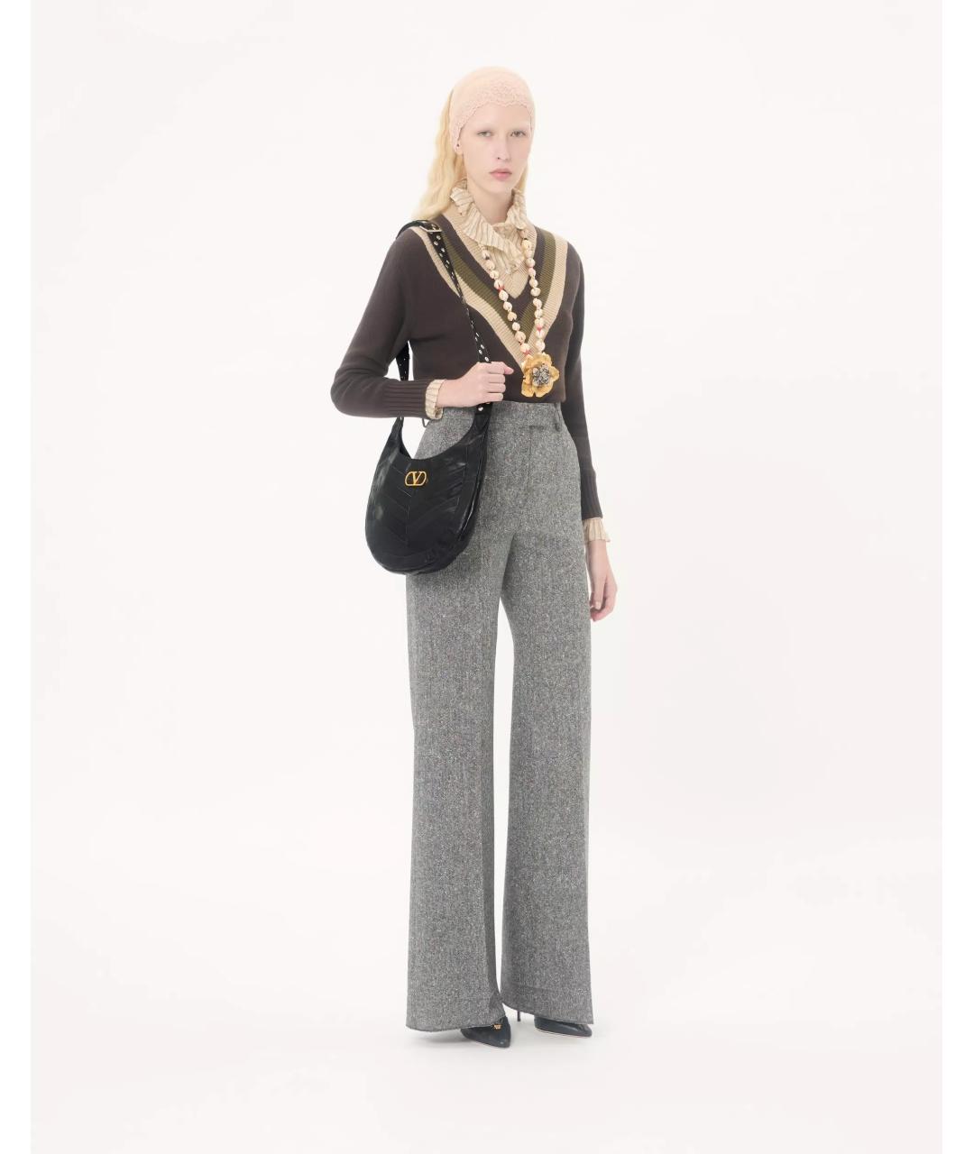 VALENTINO Черная кожаная сумка через плечо, фото 3