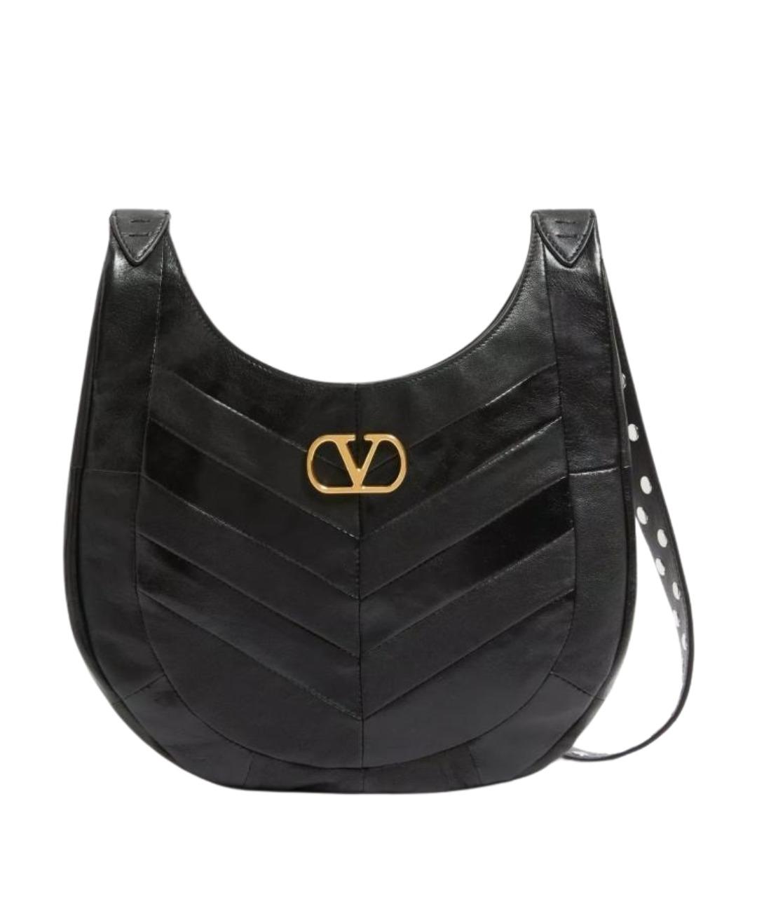 VALENTINO Черная кожаная сумка через плечо, фото 1