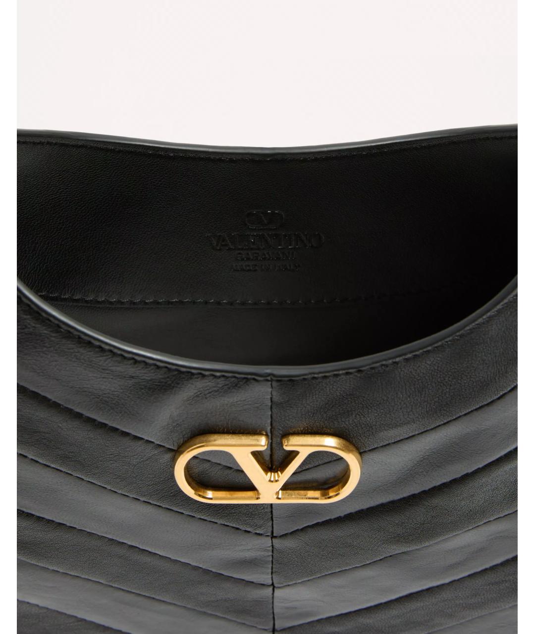 VALENTINO Черная кожаная сумка через плечо, фото 6