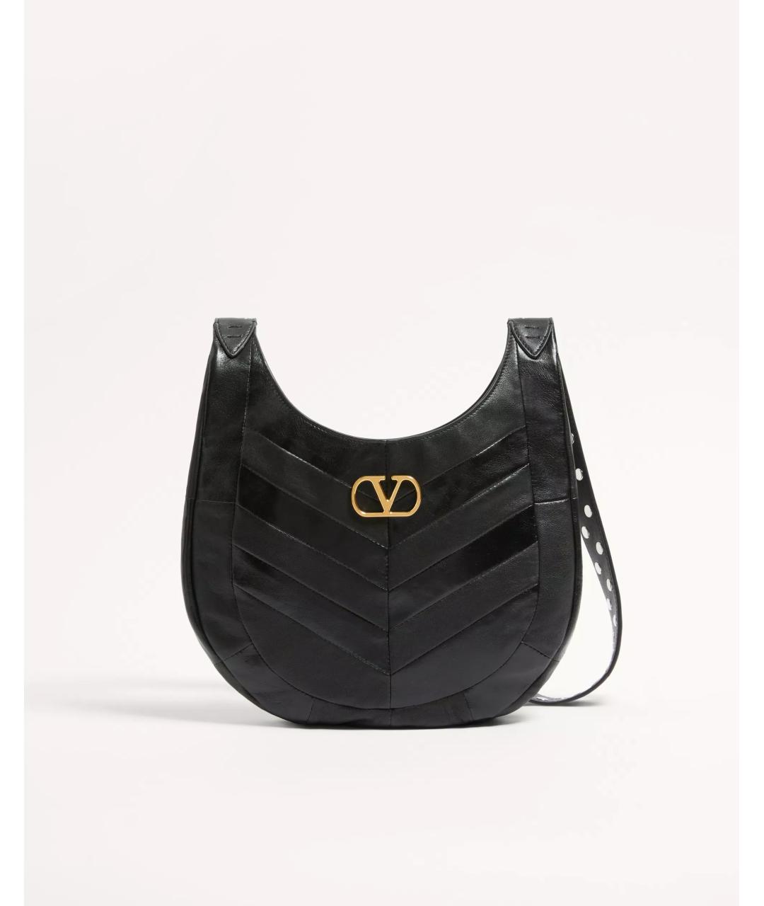 VALENTINO Черная кожаная сумка через плечо, фото 8