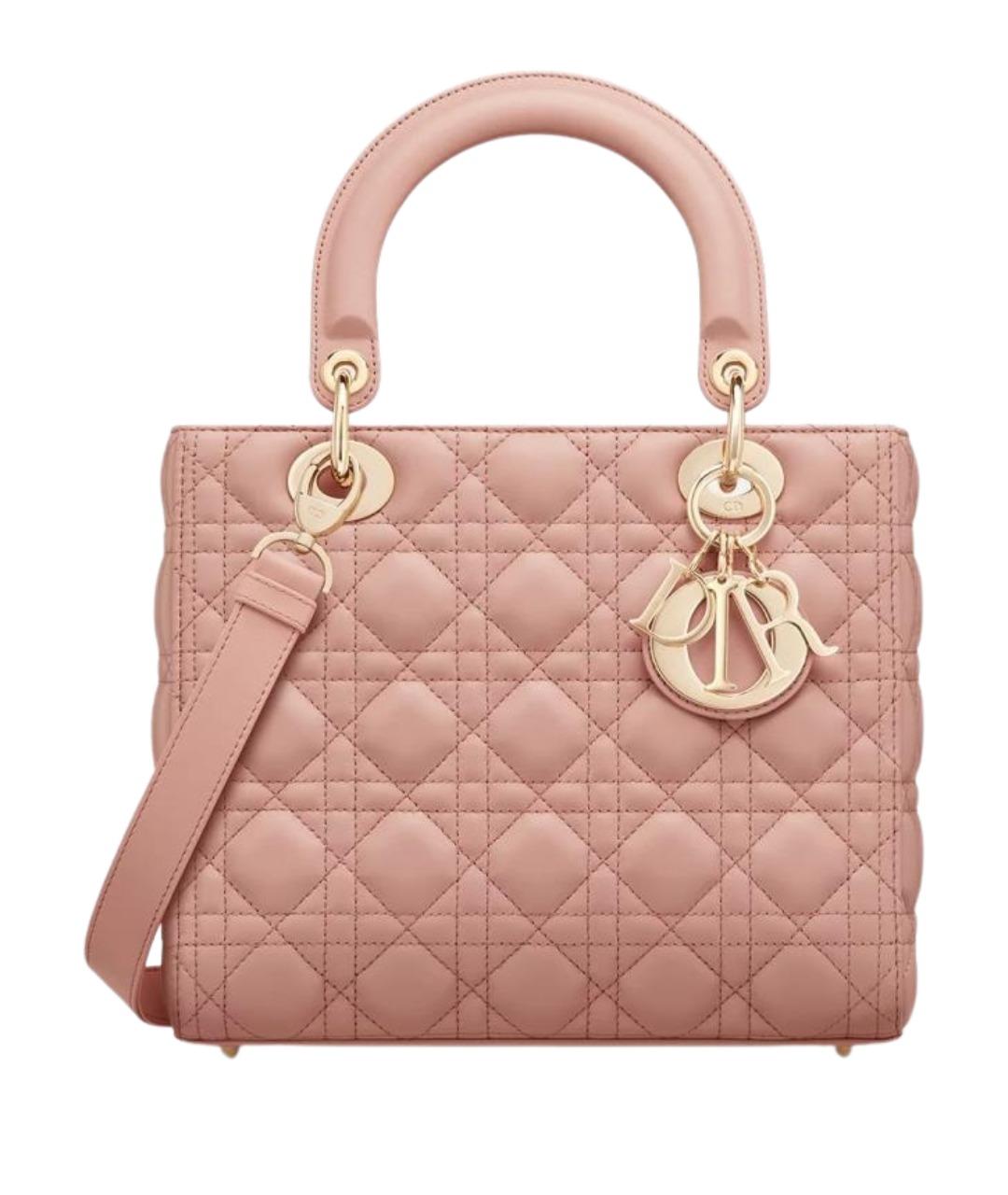 CHRISTIAN DIOR Розовая кожаная сумка тоут, фото 1