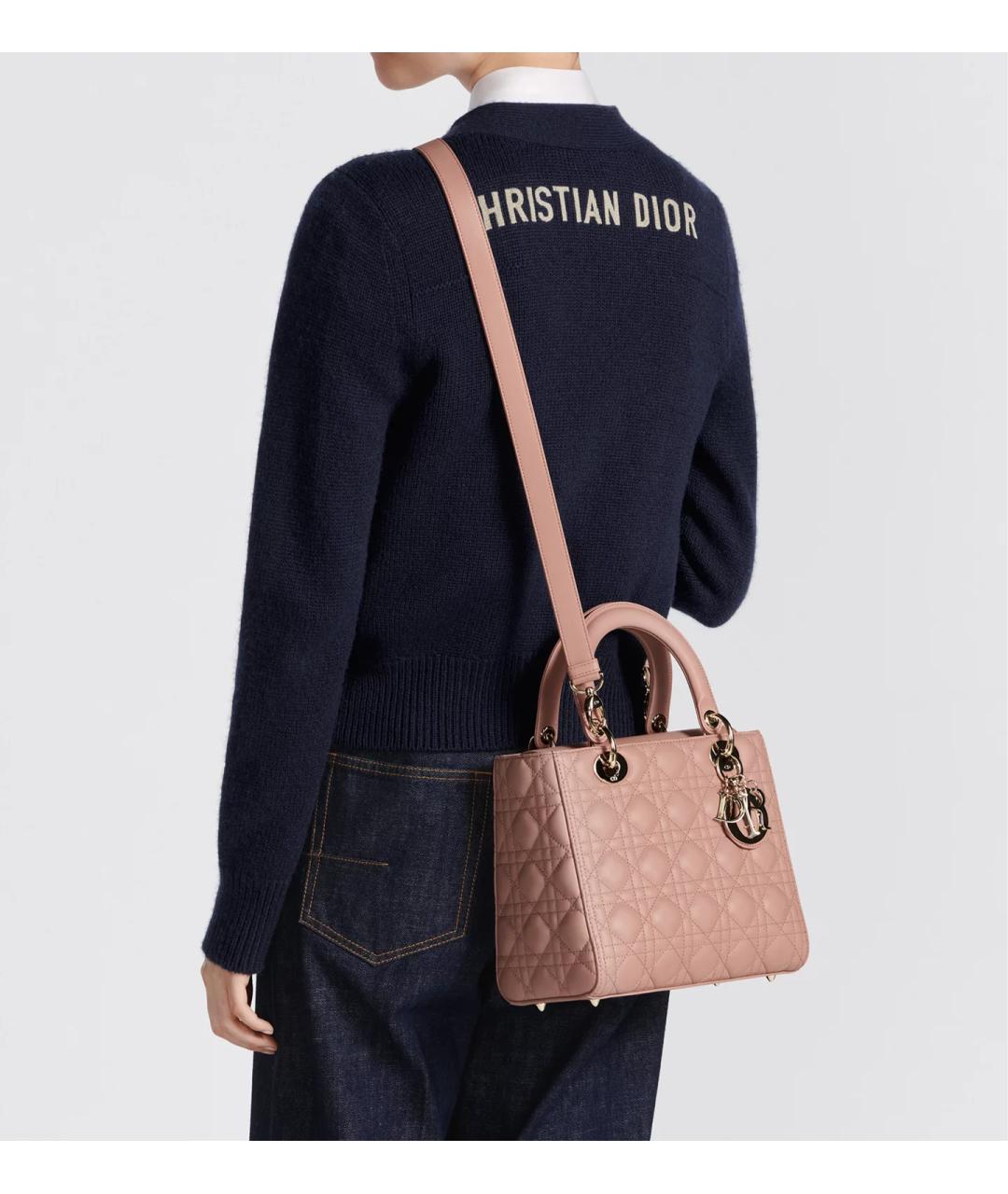CHRISTIAN DIOR Розовая кожаная сумка тоут, фото 7