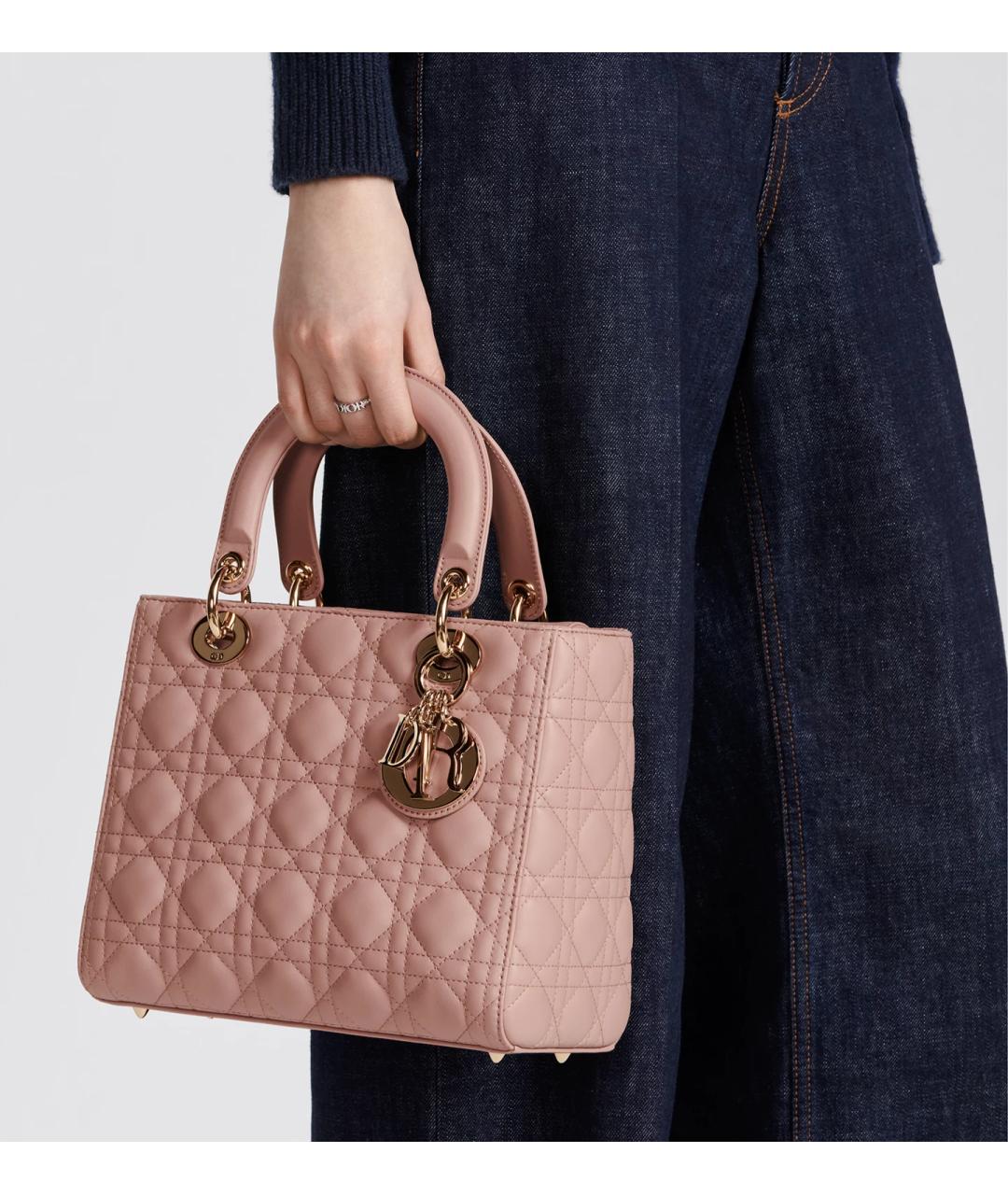 CHRISTIAN DIOR Розовая кожаная сумка тоут, фото 8