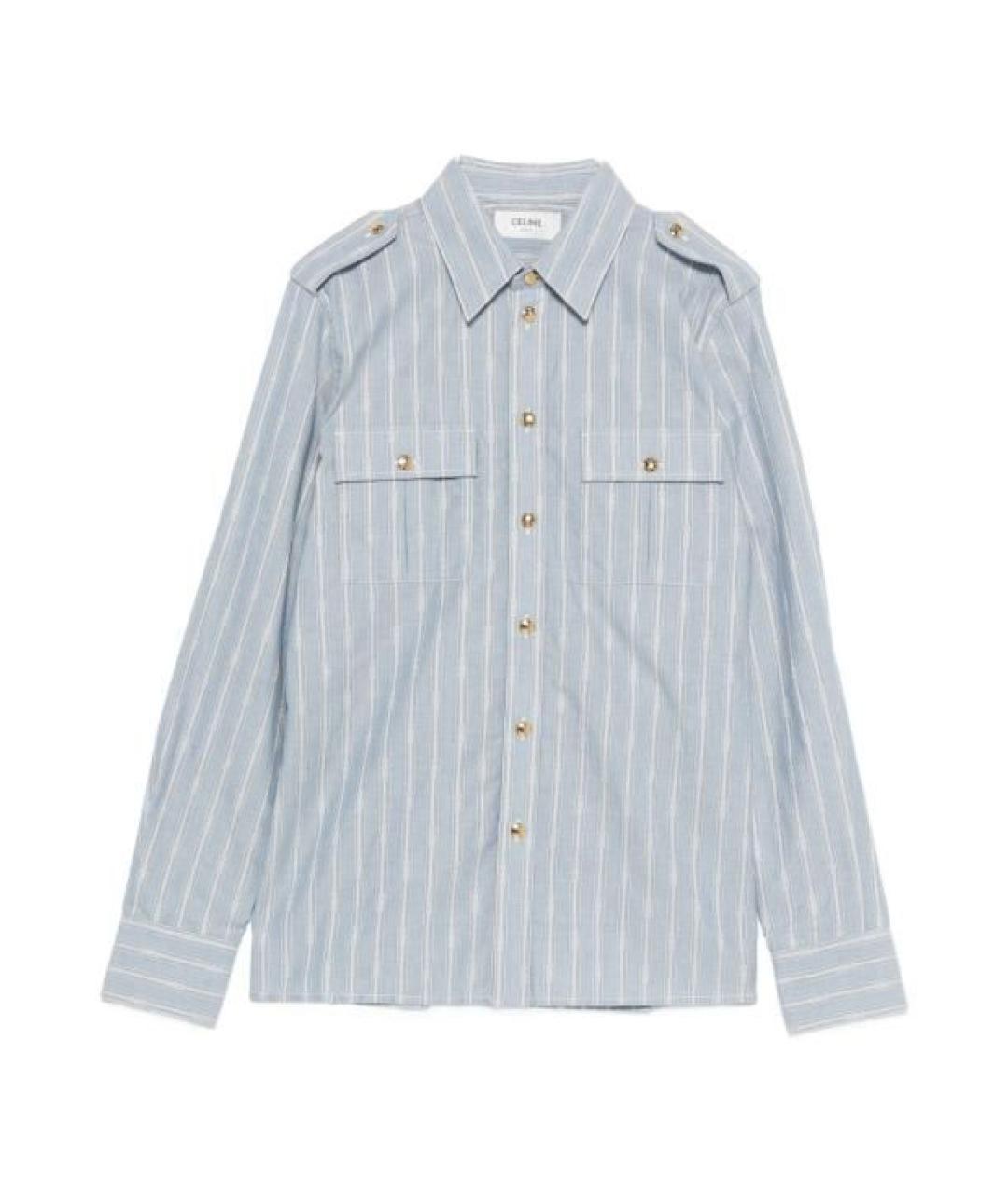 CELINE Голубая хлопковая рубашка, фото 1