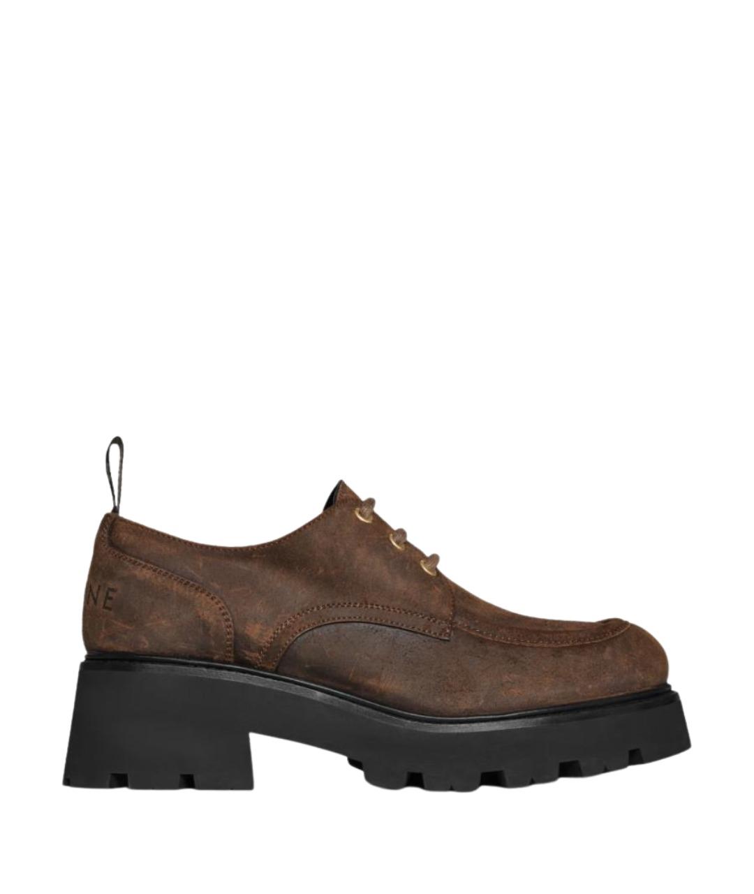 CELINE Коричневые кожаные брогги и оксфорды, фото 1