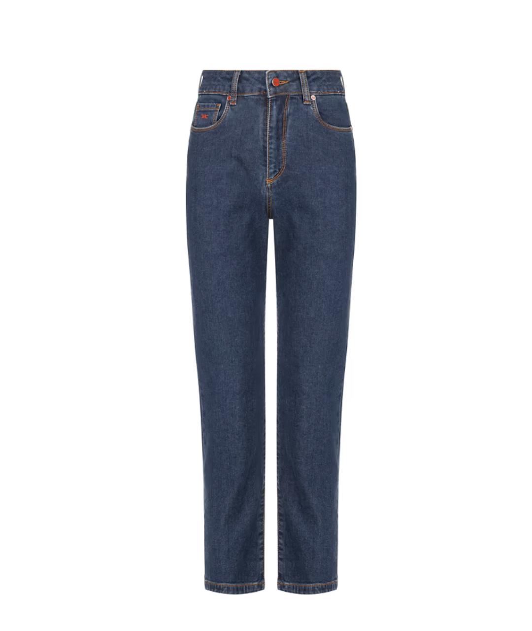 KITON Синие хлопко-кашемировые прямые джинсы, фото 1