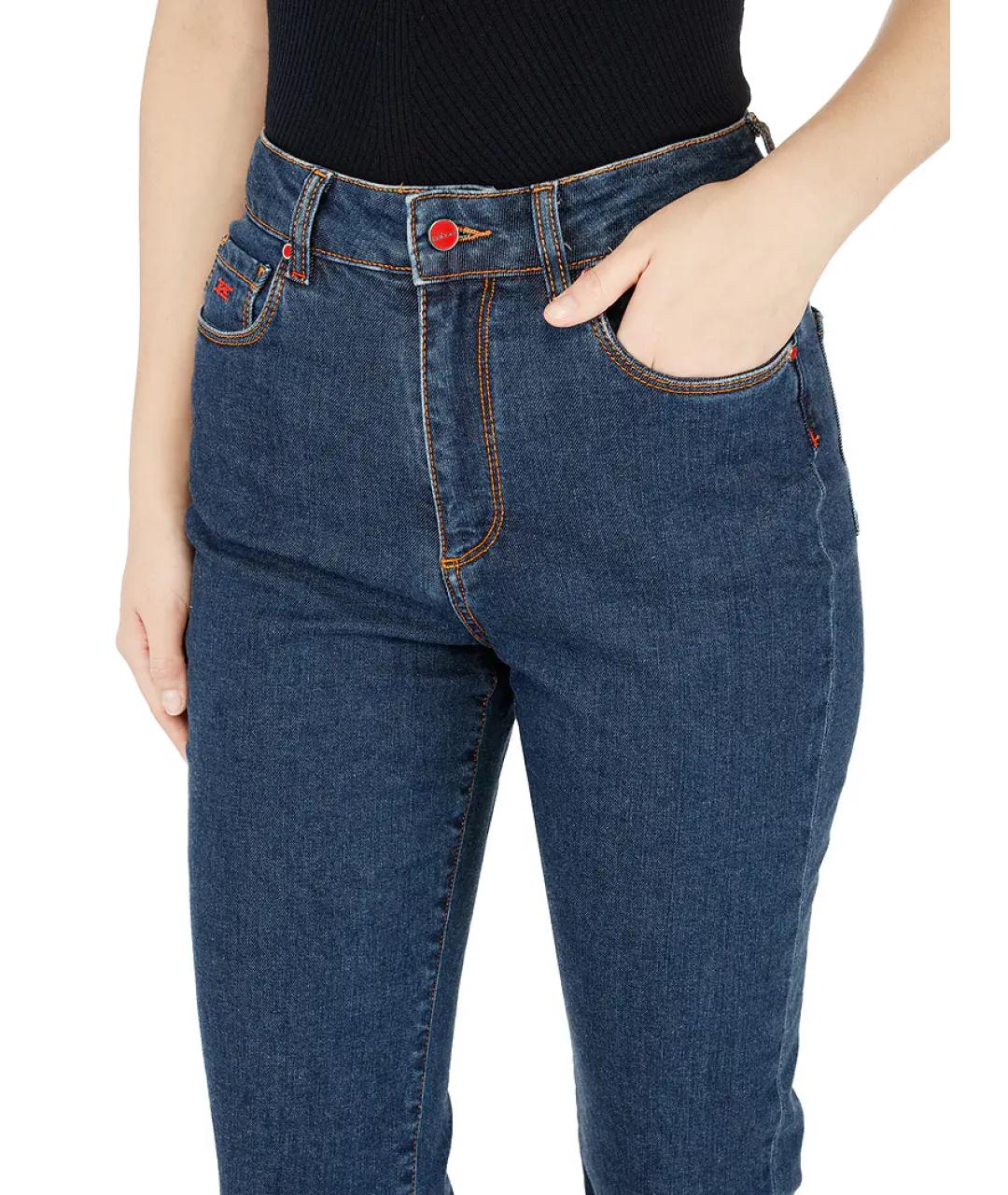 KITON Синие хлопко-кашемировые прямые джинсы, фото 4