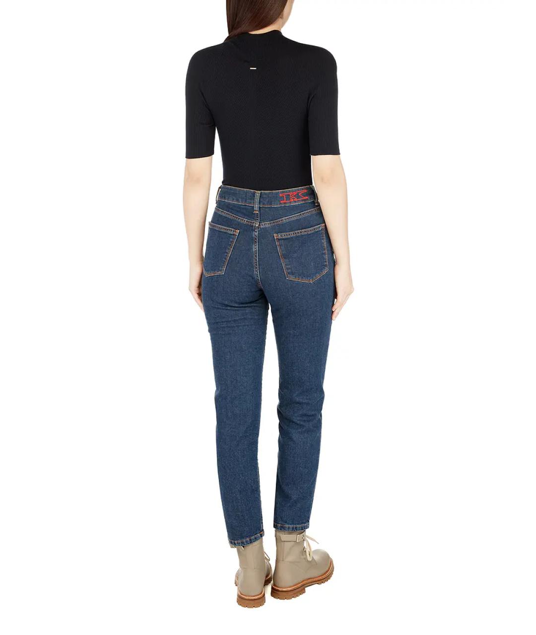 KITON Синие хлопко-кашемировые прямые джинсы, фото 3