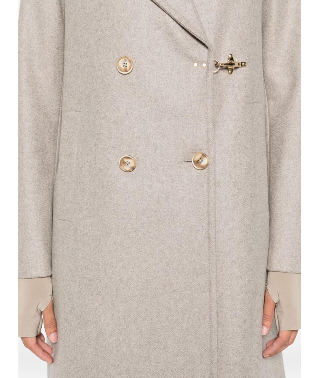 FAY Бежевое шерстяное пальто, фото 4