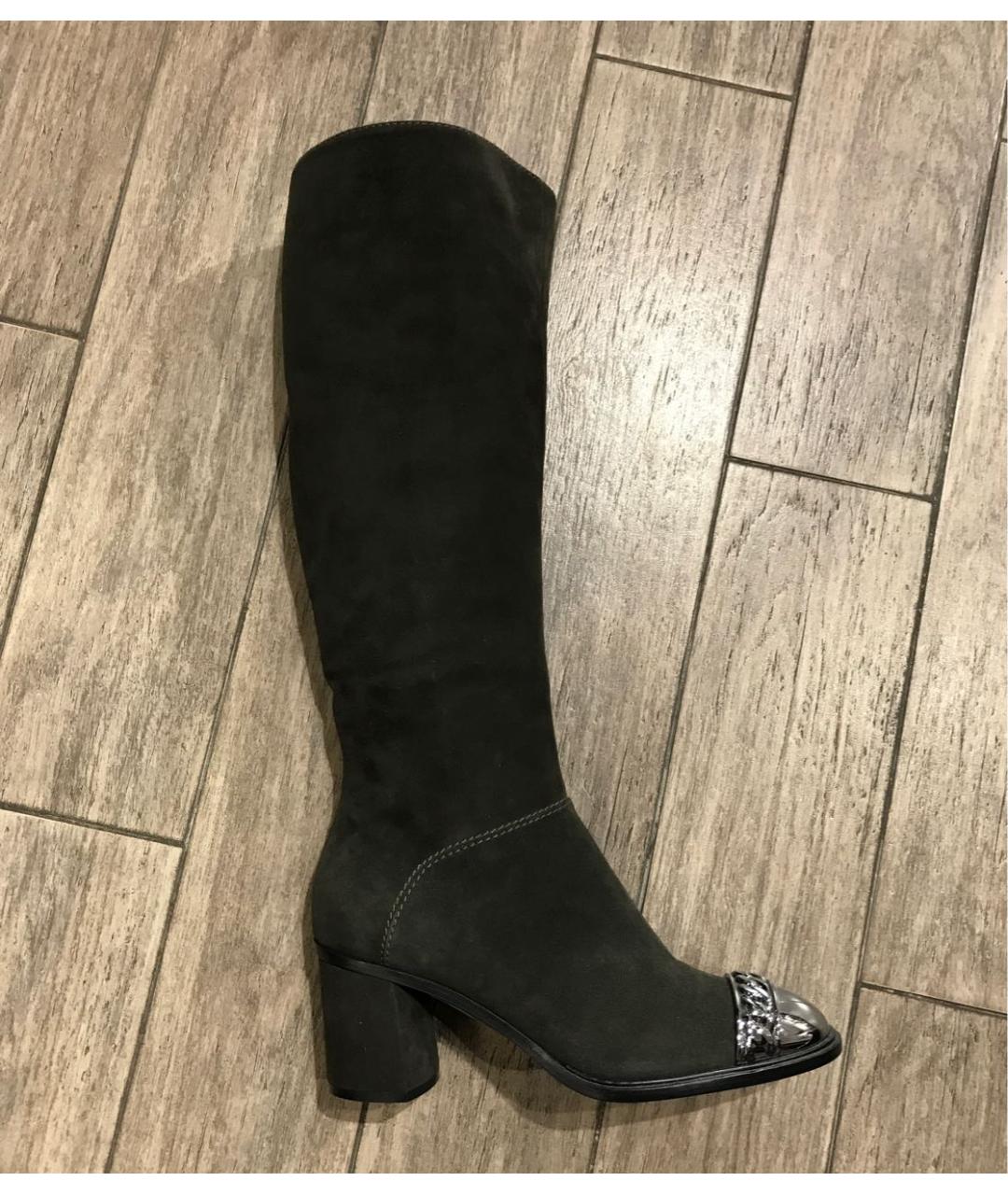 CASADEI Зеленые замшевые сапоги, фото 4