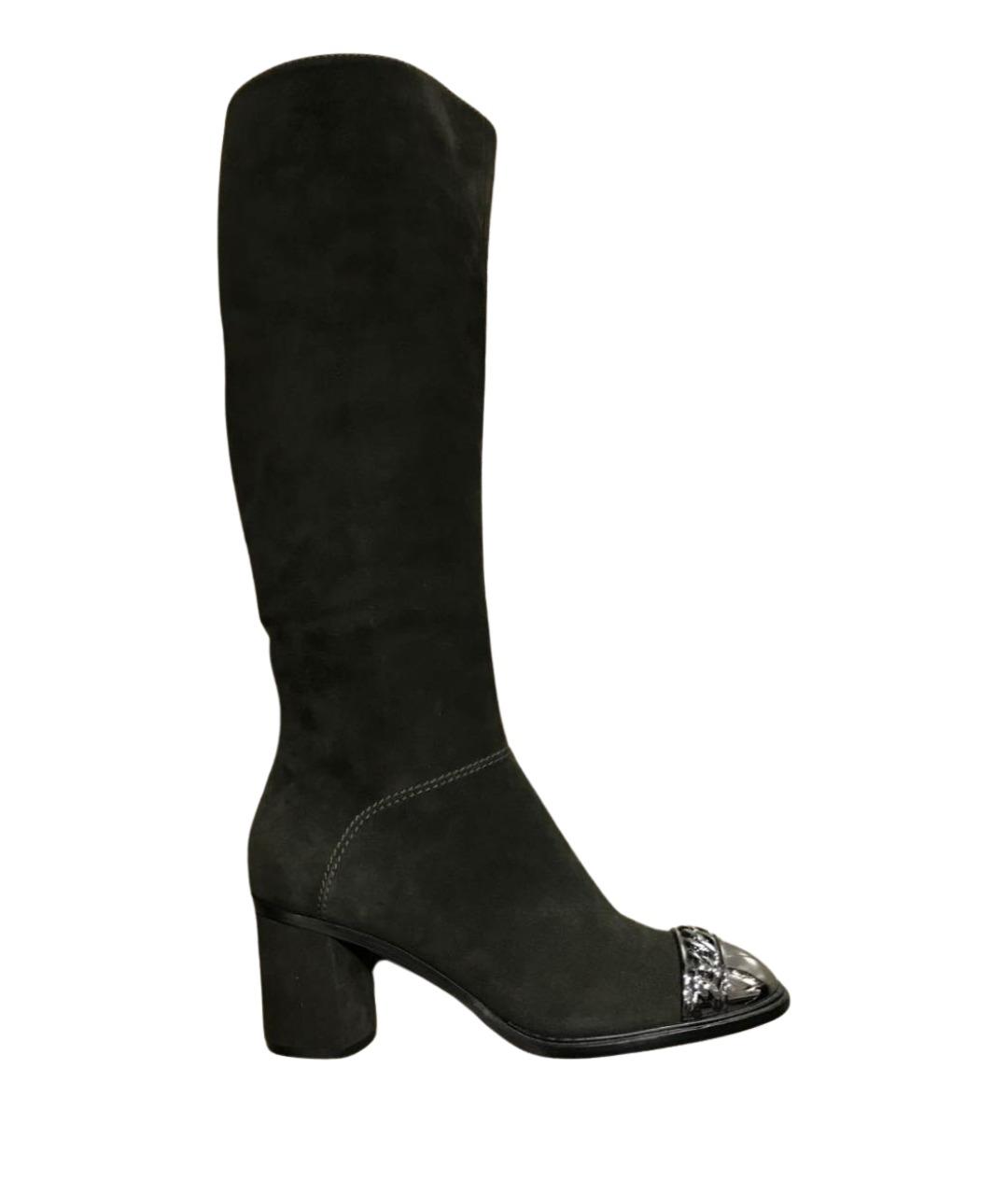 CASADEI Зеленые замшевые сапоги, фото 1