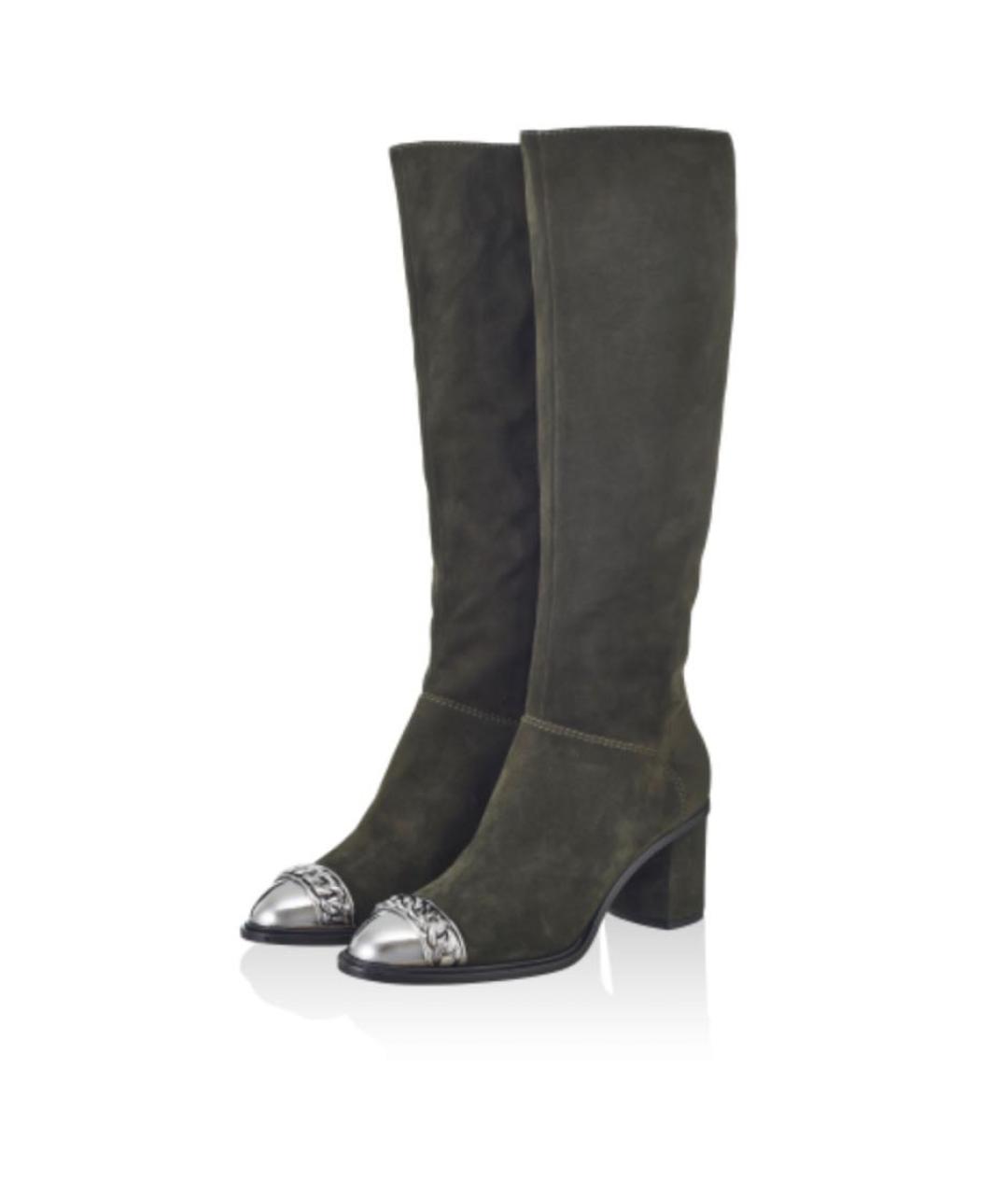 CASADEI Зеленые замшевые сапоги, фото 2