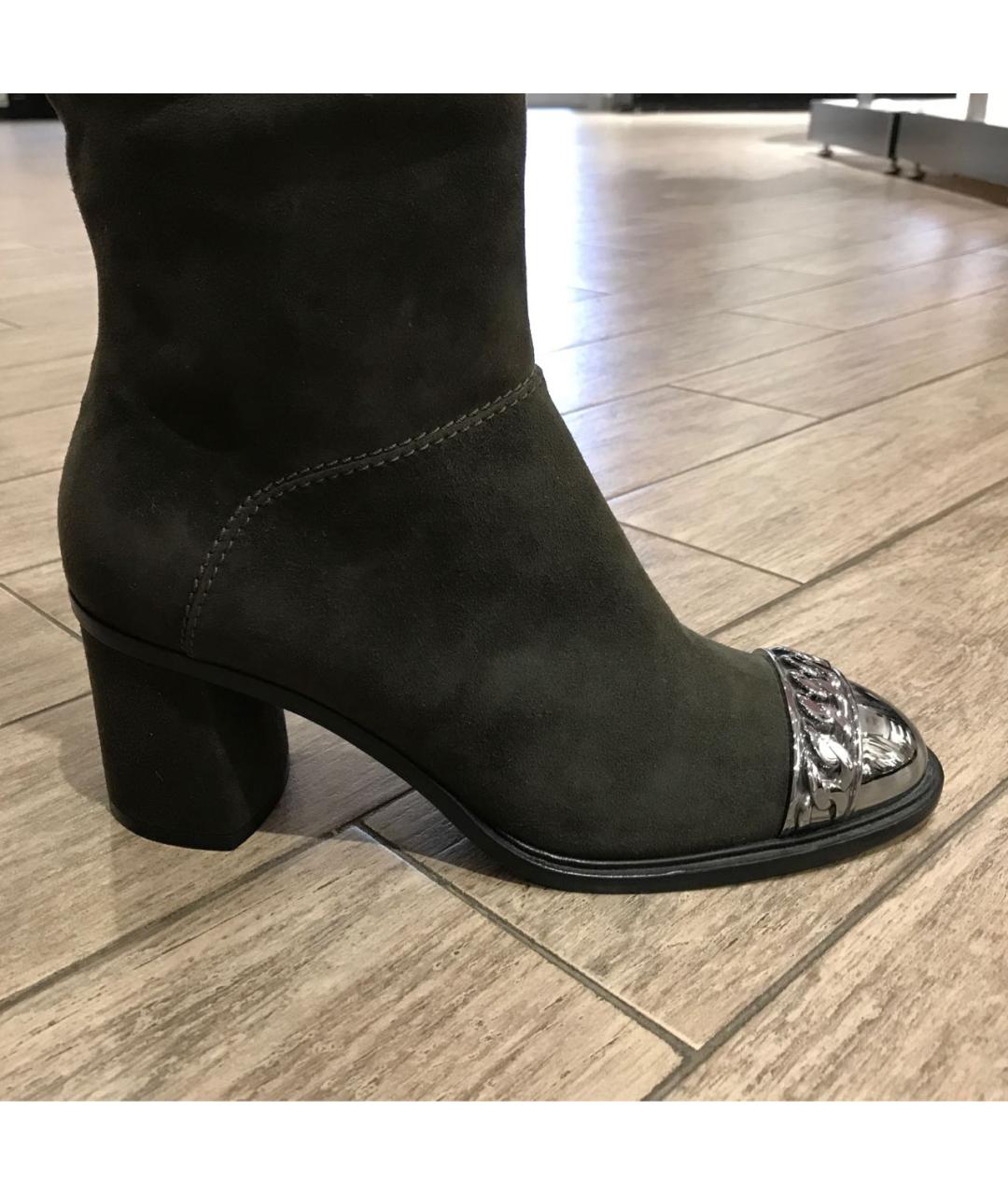 CASADEI Зеленые замшевые сапоги, фото 3