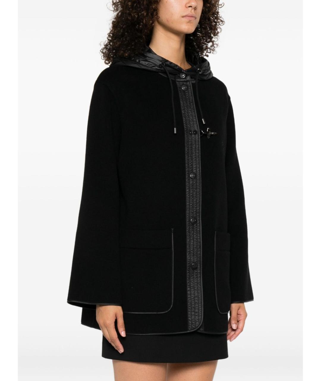 FAY Черное шерстяное пальто, фото 2
