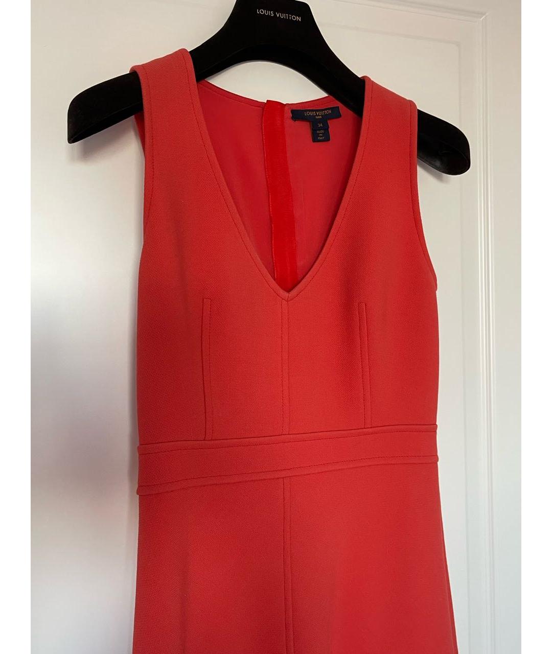 LOUIS VUITTON Красное шерстяное коктейльное платье, фото 4