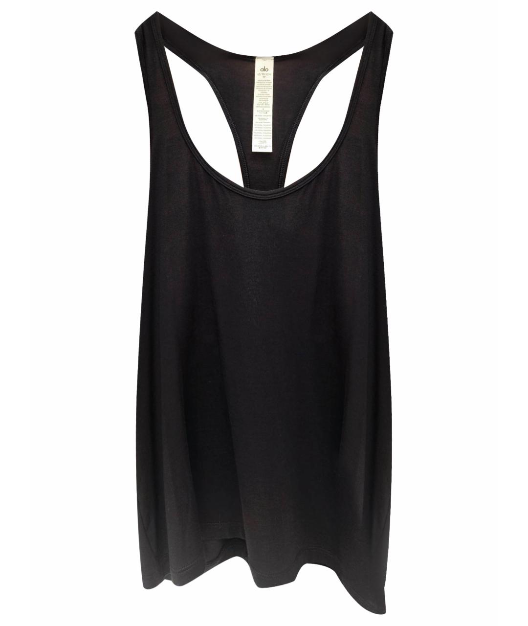ALO YOGA Черная синтетическая майка, фото 1