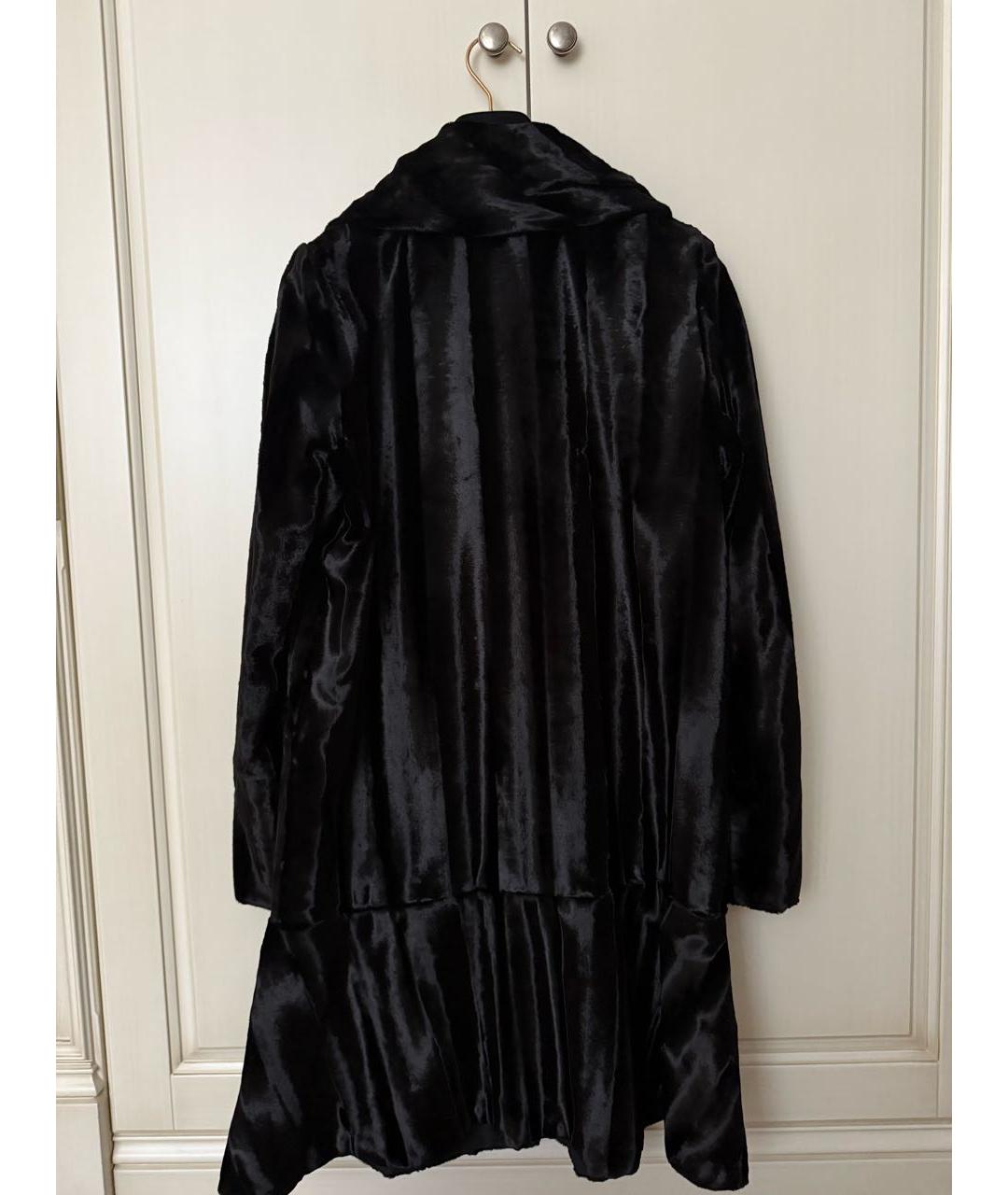 EMPORIO ARMANI Черное велюровое пальто, фото 2