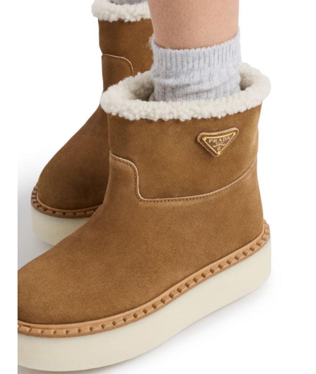 PRADA Коричневые замшевые ботинки, фото 5