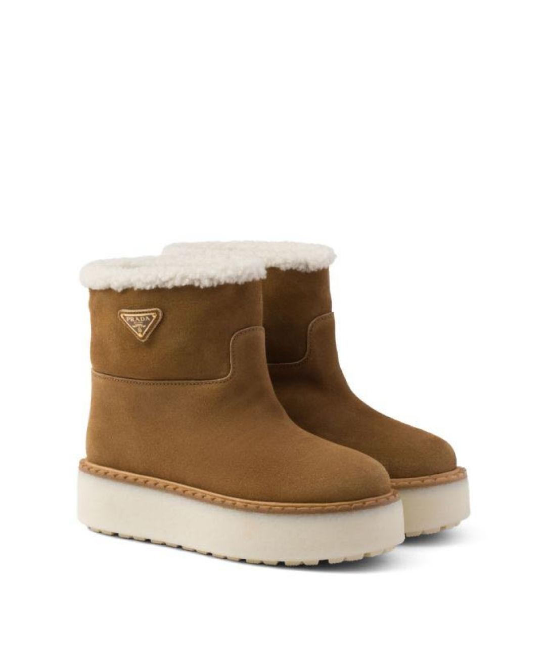 PRADA Коричневые замшевые ботинки, фото 3
